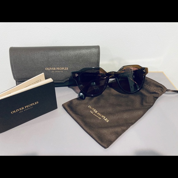 Oliver Peoples Brown Irven Sunglasses lightly used in case - Picture 7 of 16